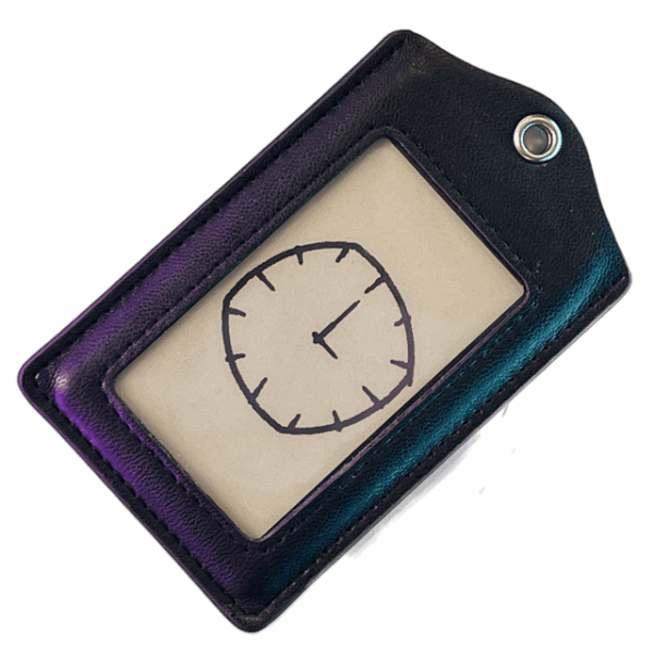 a drawing in a leather case