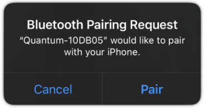 a screenshot of a pairing request